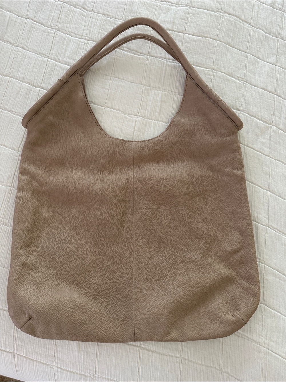 Anthropologie Taupe Leather Shoulder Hobo